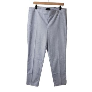Talbots Chatham Pinstripe Slim Ankle Side Zip‎ Pants Blue/White Womens Sz 14